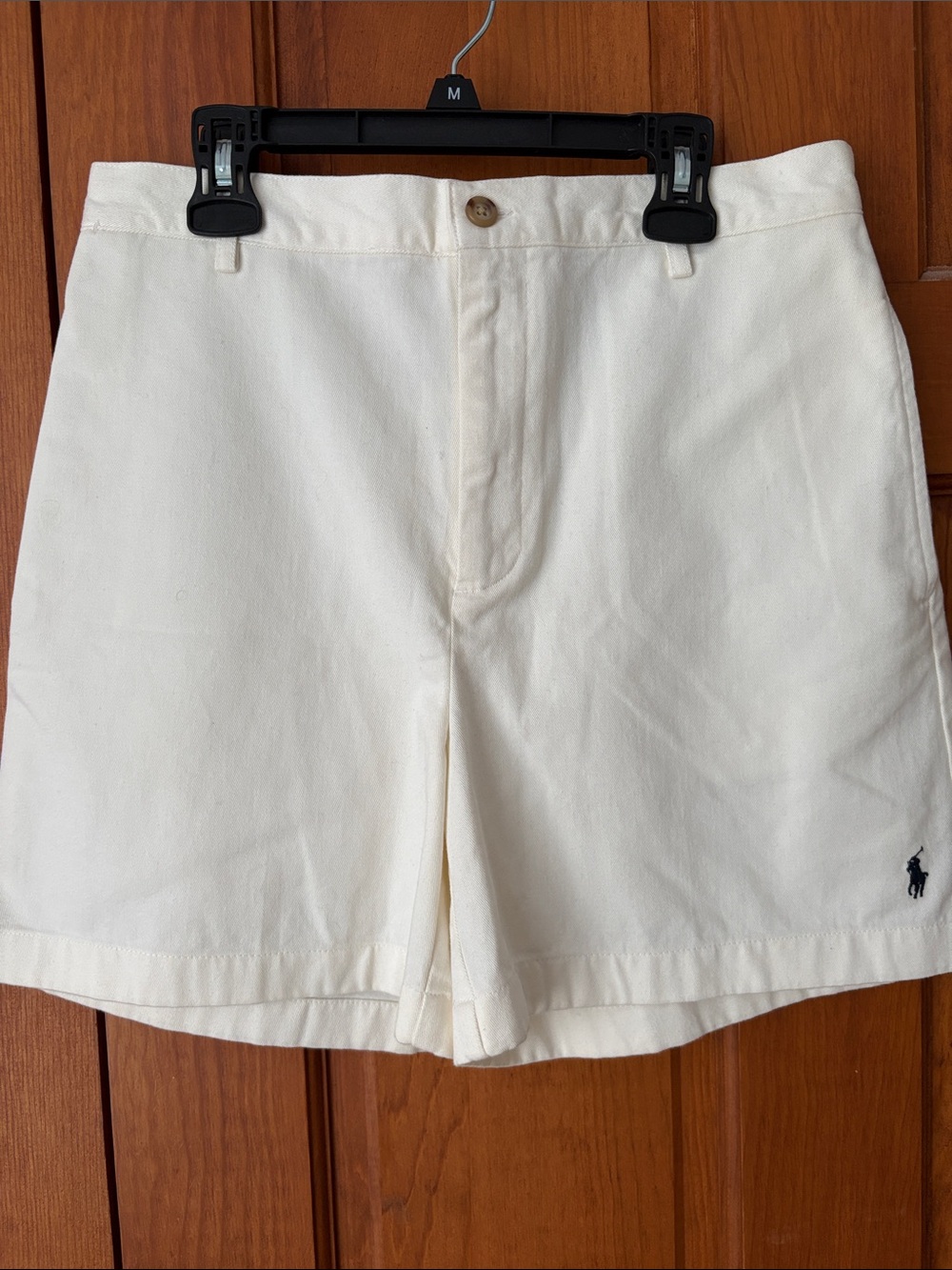 Ralph Lauren White Cotton High-Rise Shorts. Size 8